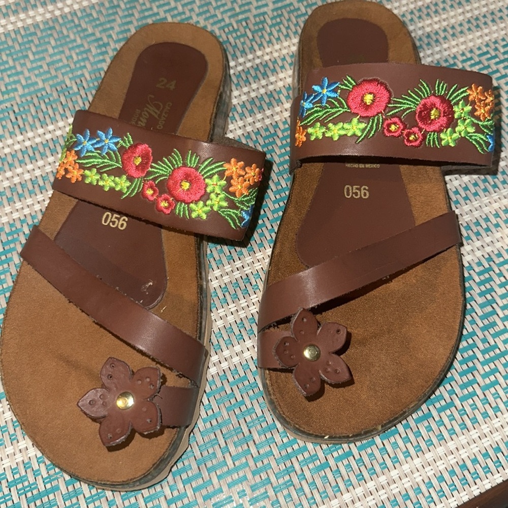Colorful Embroidered Kids Sandals